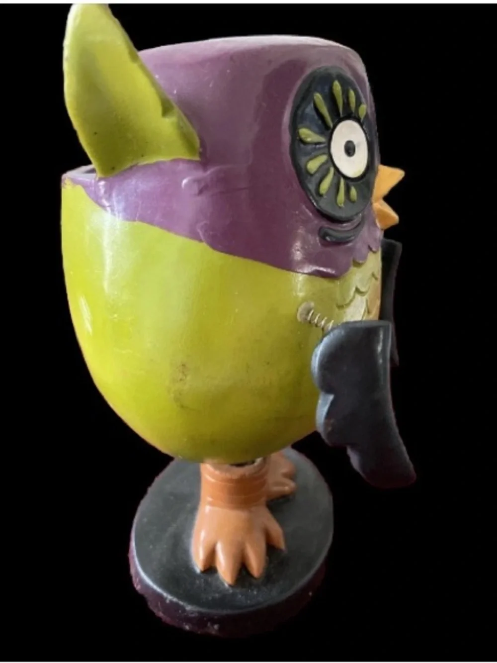 Celebrate It Owl Candle Holder Fall Halloween Bobble Head Figurine